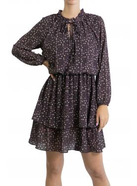 Vestito con mini pois con laccio 